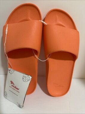 Archie’s Orange Slide Unisex Sandals for Women Size 5